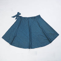 Blue - Wrap Around Cotton Pochampally Ikat Skirt 05