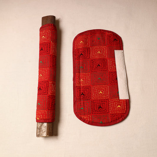 Bengal Kantha Work Handmade Fridge Handle Cover (Set of 2) 10