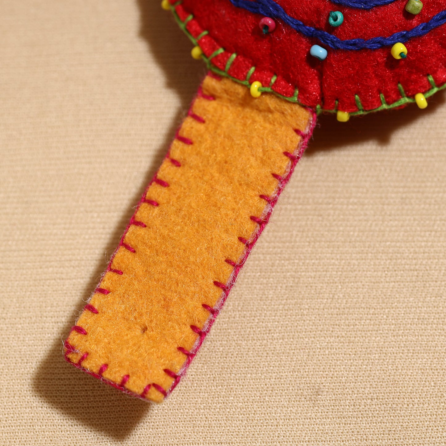 Candy - Handcrafted Embroidered Felt & Beadwork Paperweight