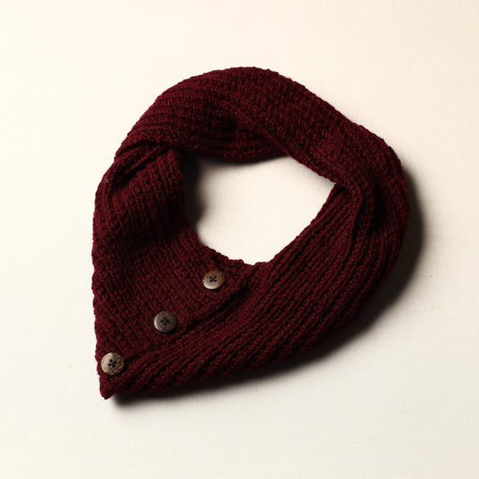 Brown - Kumaun Hand Knitted Woolen Button Cowl
