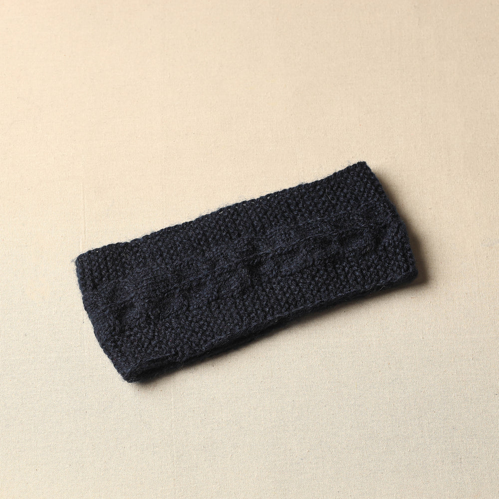 Black - Kumaun Hand Knitted Woolen Warm Headband 11