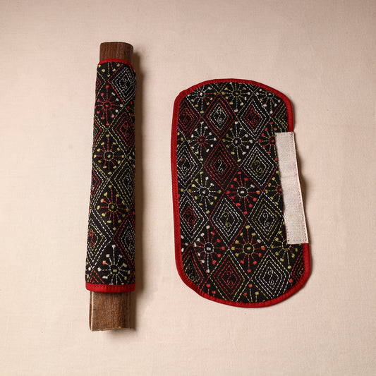Bengal Kantha Work Handmade Fridge Handle Cover (Set of 2) 11
