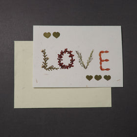 Love - Flower Art Handmade Paper Greeting Card 