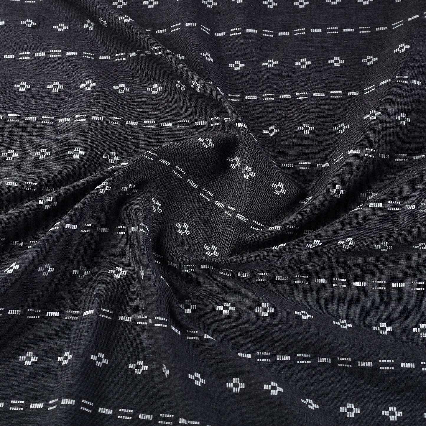 Black - Jacquard Prewashed Cotton Fabric 01