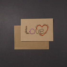 Love - Flower Art Handmade Paper Greeting Card 