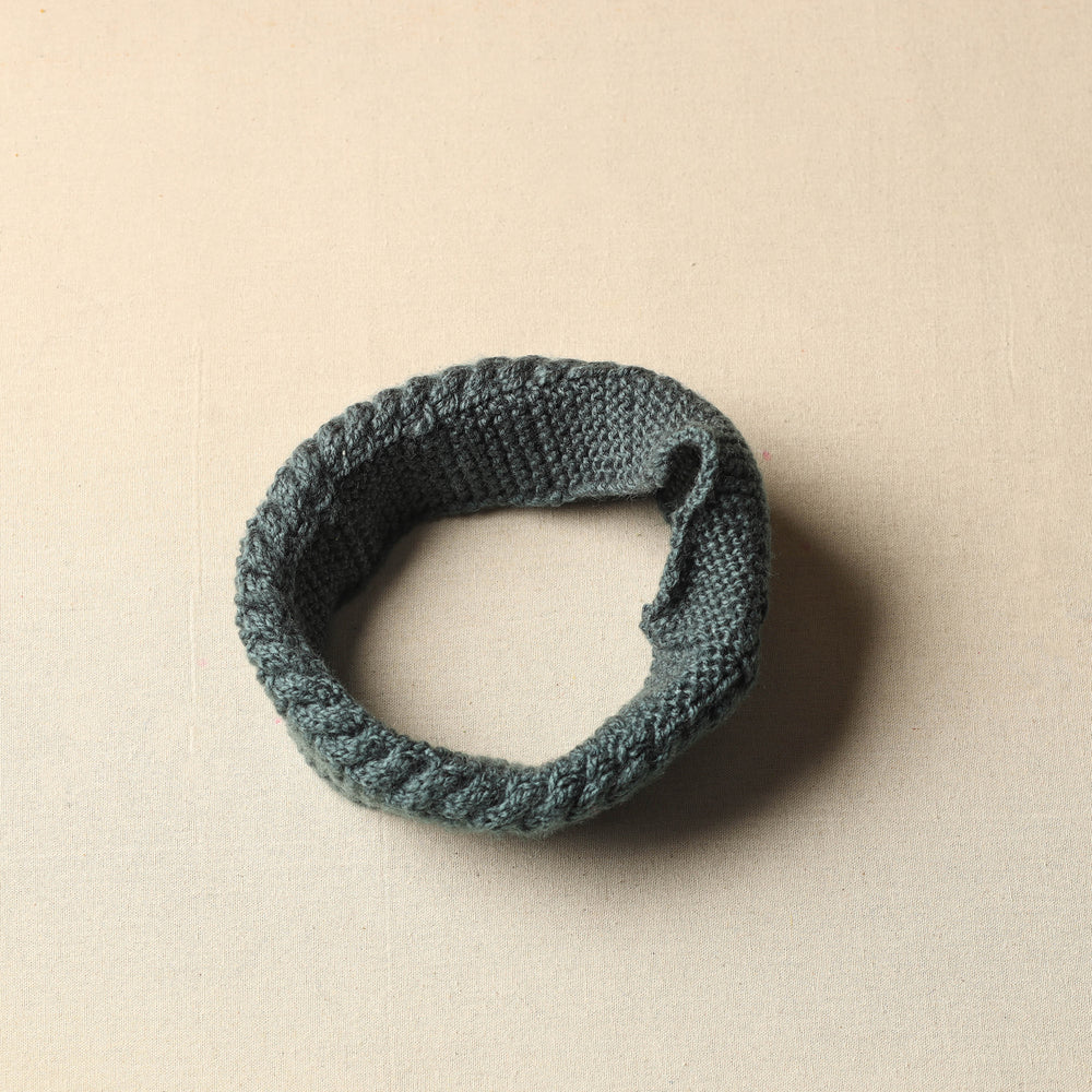 Grey - Kumaun Hand Knitted Woolen Warm Headband 12