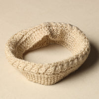 Beige - Kumaun Hand Knitted Woolen Warm Headband 15