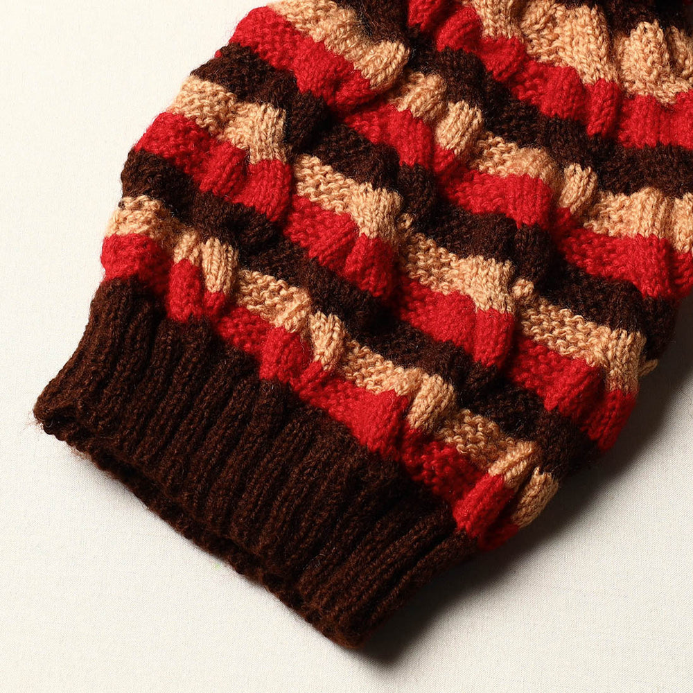 Multicolor - Kumaun Hand Knitted Woolen Cap with Pom-Pom