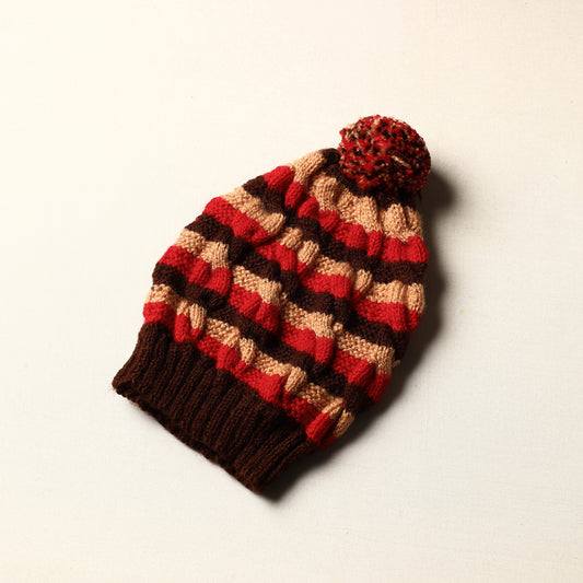 Multicolor - Kumaun Hand Knitted Woolen Cap with Pom-Pom