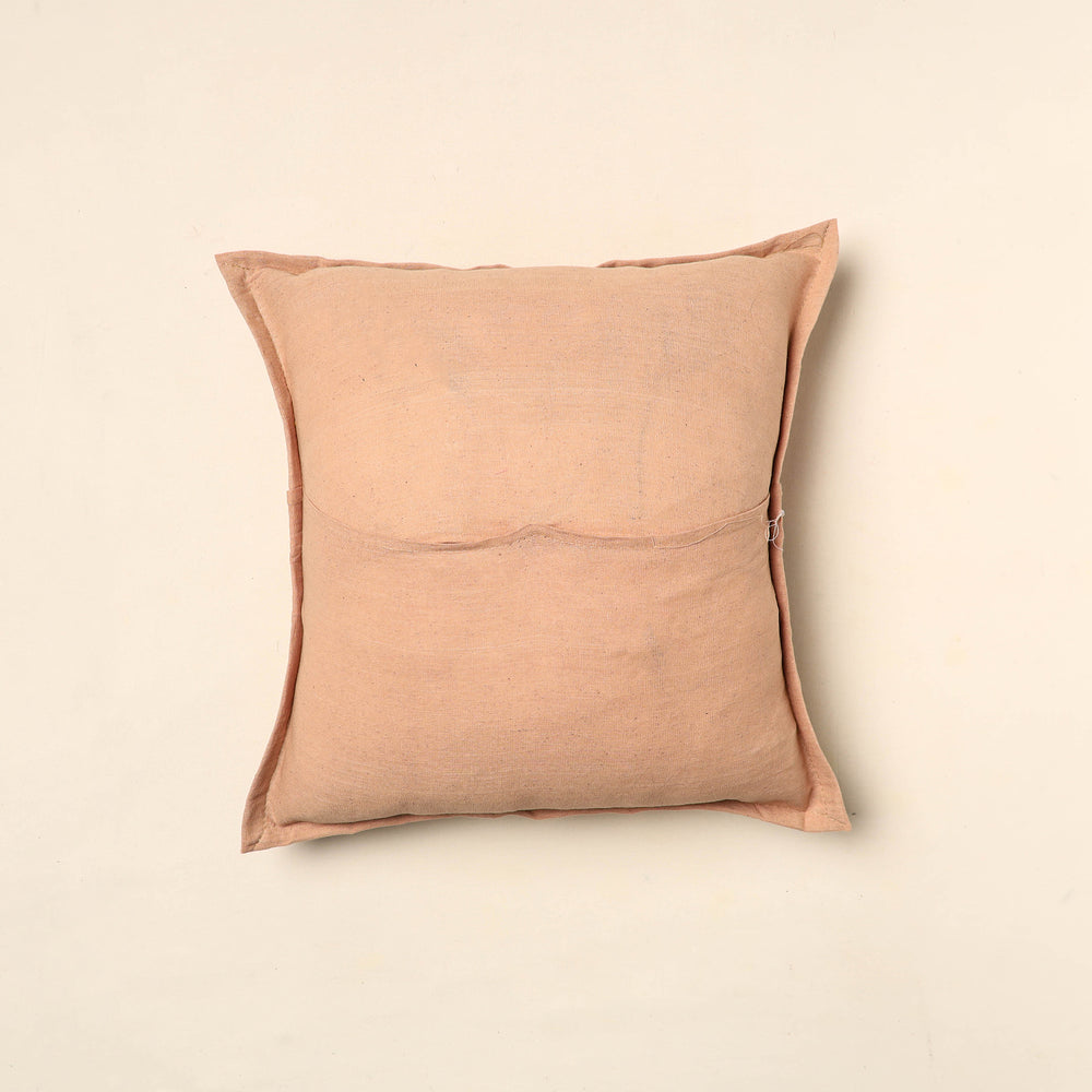 Beige - Elegant Khambadiya Patchwork Cushion Cover (16 x 16 in) 04