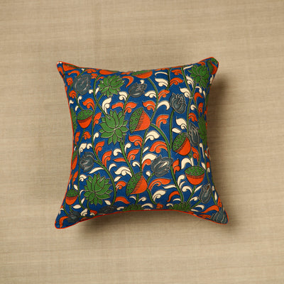 Blue - Kalamkari Printed Cushion Cover 01