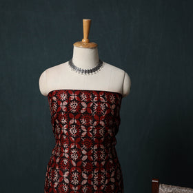 Indigo Bagh Hand Block Print Maheshwari Silk 3pc Unstitched Dress Material Suit Set 49