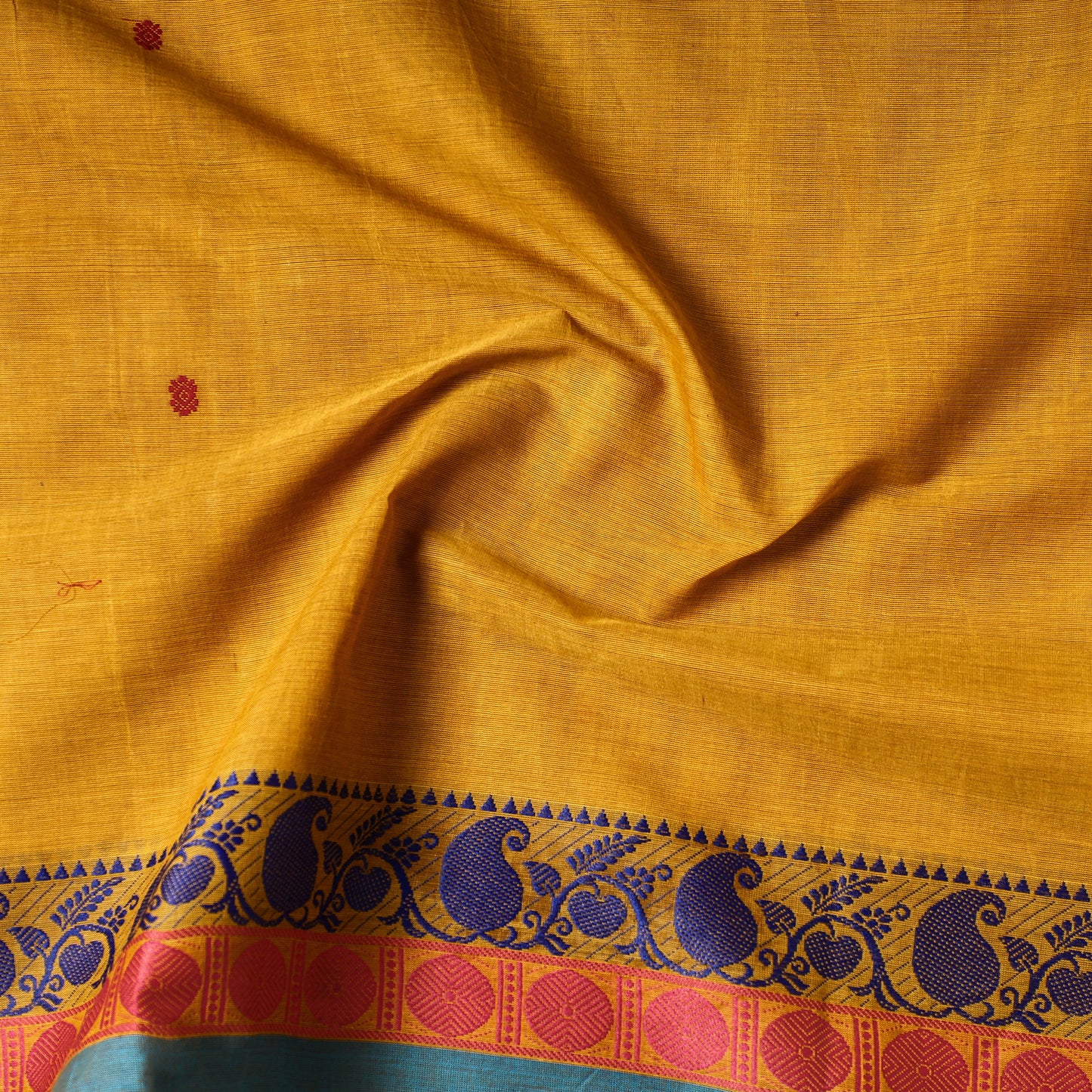 Yellow - Kanchipuram Cotton Precut Fabric (1.85 Meter)