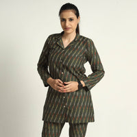 Brown - Pochampally Ikat Cotton Co-Ord Set