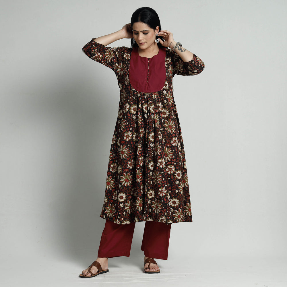 Multicolor - Bagru Block Printed Cotton Kurta with Palazzo Set