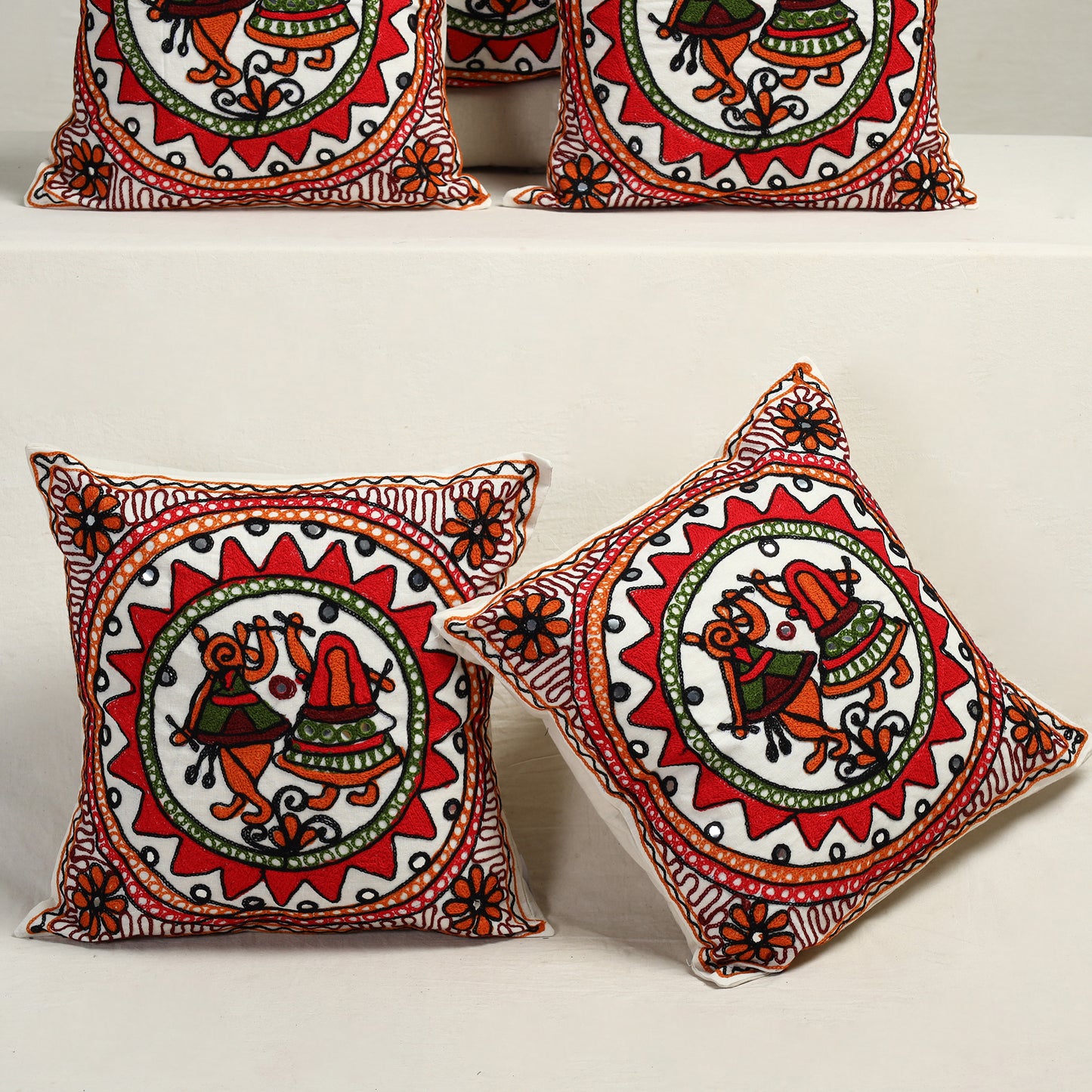 Aari Embroidery Cushion Cover