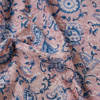 Pink - Flower & Paisley Cotton Sanganeri Print Fabric 04