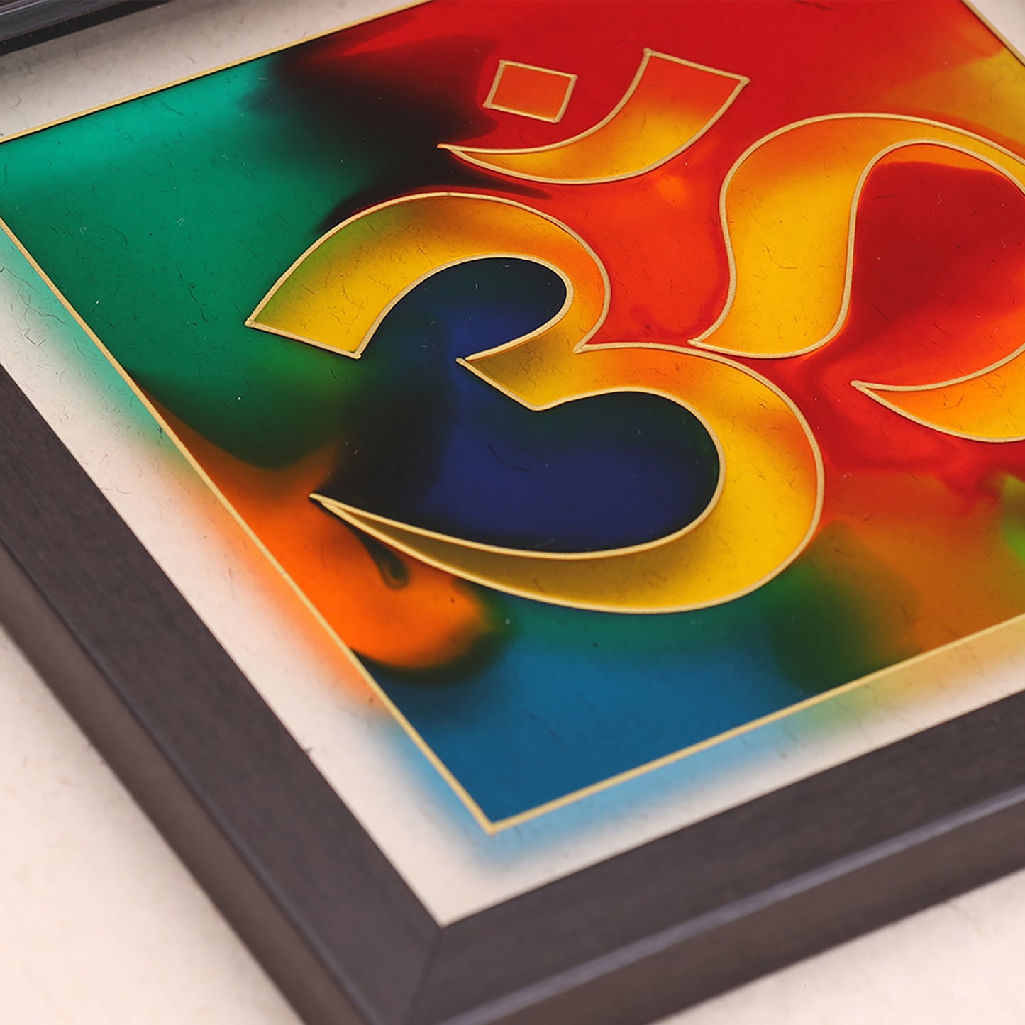 Om-Stained Glass Painting Wall Art Frame