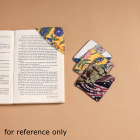 Multicolor - handmade cotton fabric corner bookmark (set