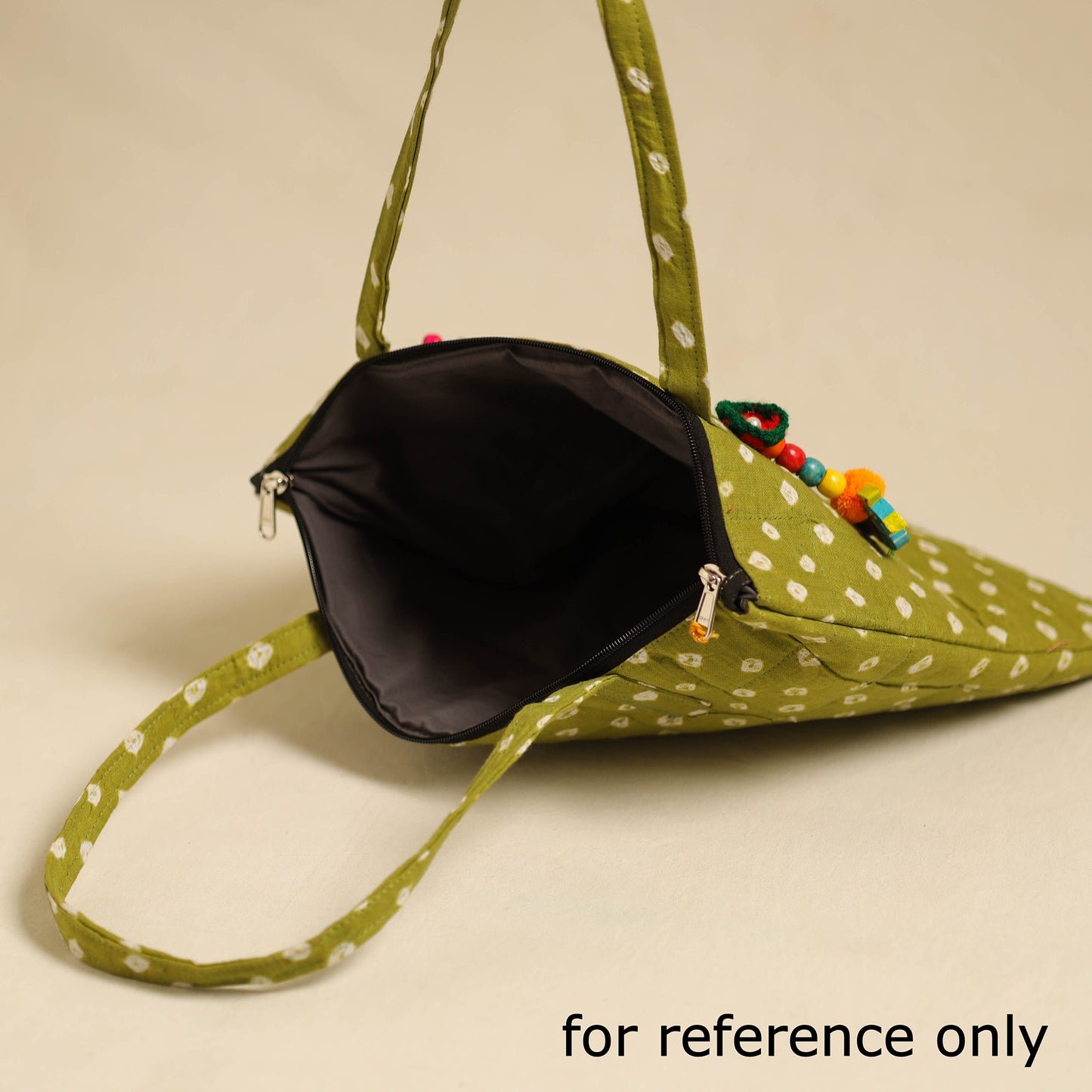 Green - Handcrafted Quilted Cotton Hand Bag 06