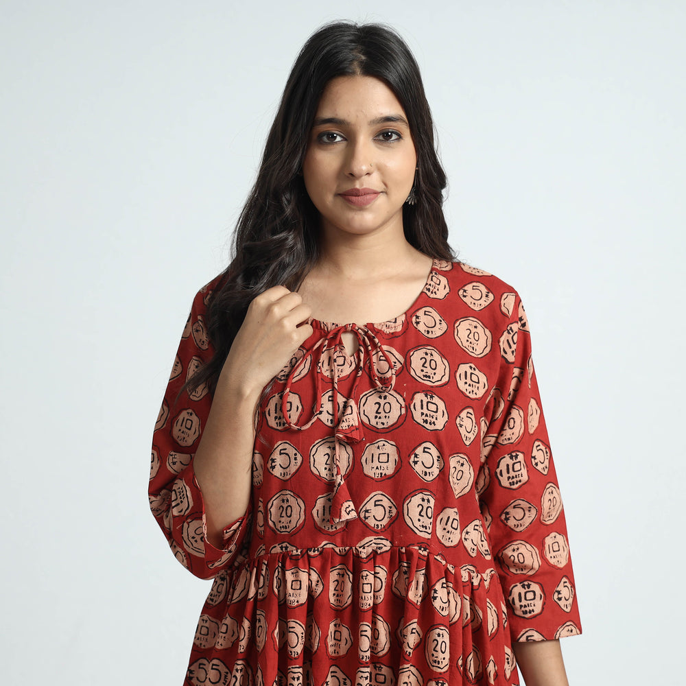 Bindaas Art Block Printed Cotton Dress
