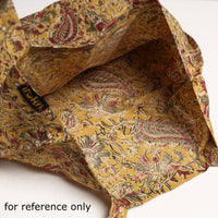 Black - Kalamkari Block Printed Cotton Jhola Bag