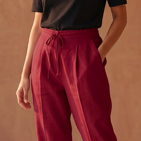 Elastic Waist Cotton Plain Palazzo for Women 35