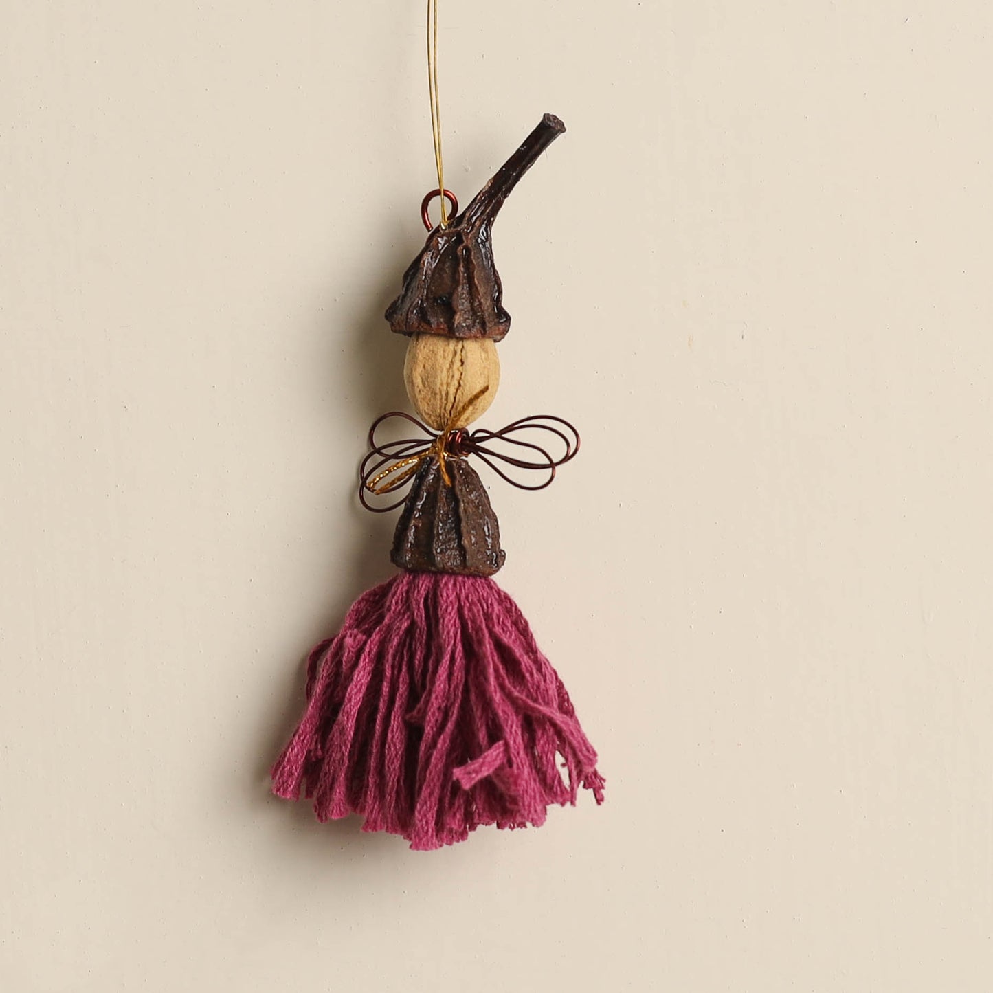 Small Angel - Natural Seeds & Threadwork Hanging