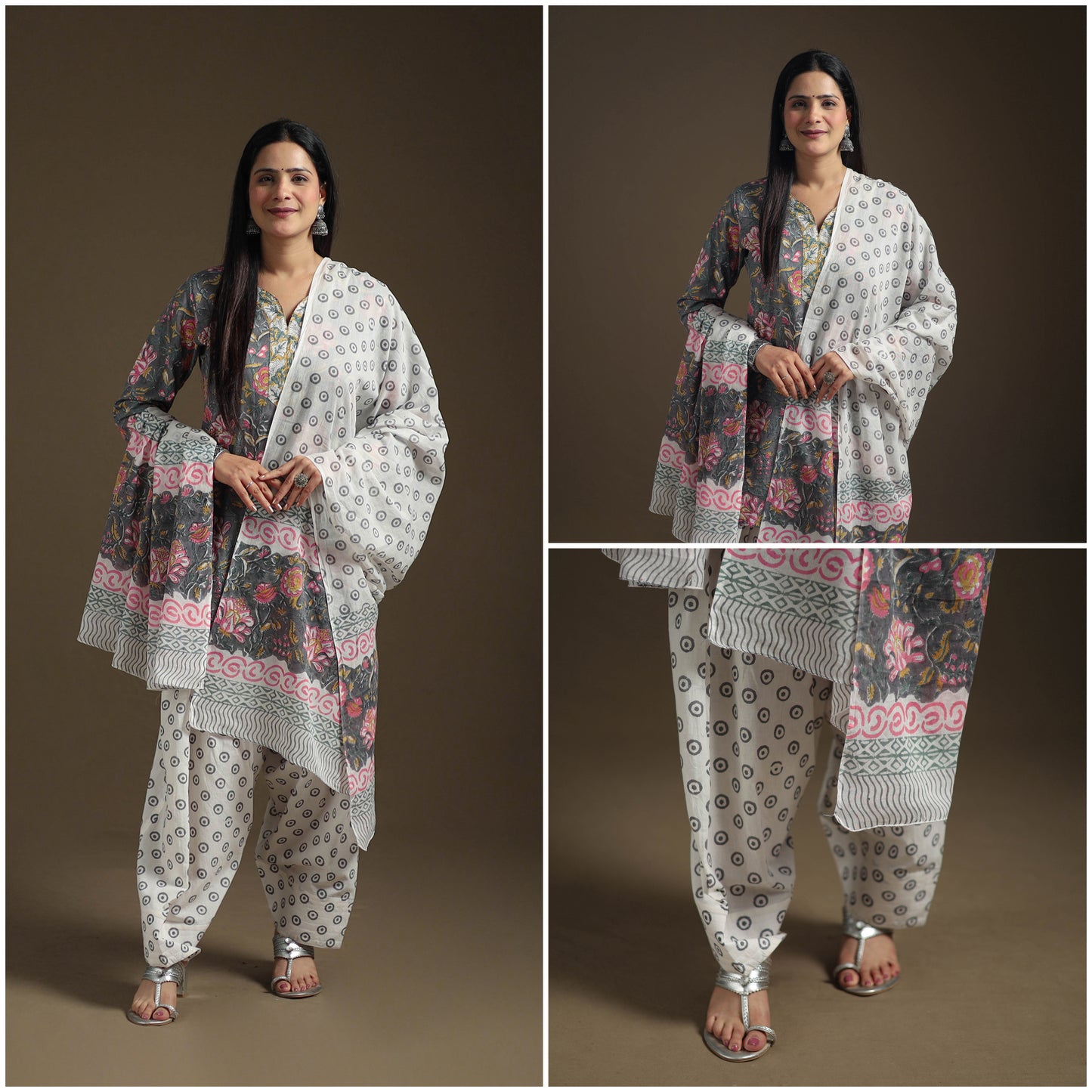 Sanganeri Hand Block Print Cotton Suit Set with Dupatta for Women 01