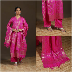 Banarasi Brocade Katan Silk Suit Set with Dupatta for Women 09