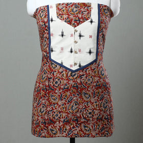 Red - kalamkari cotton unstitched kurta material