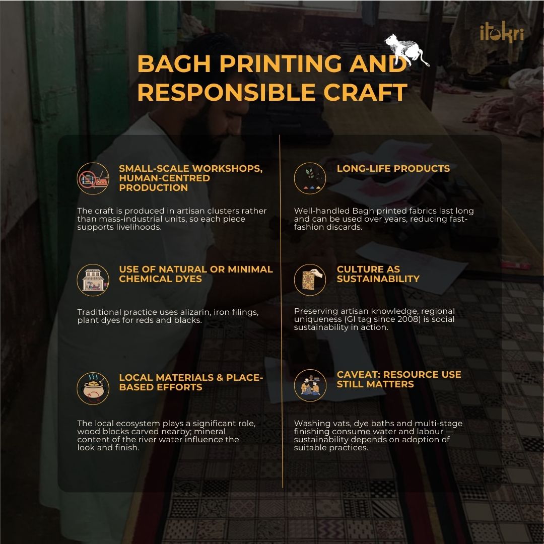 Yellow - Bagh Block Printed Cotton Kaftan with Tie-Up Waist (Short)