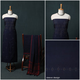 Handwoven Tangaliya Cotton 3pc Unstitched Dress Material Suit Set 03