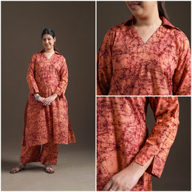 Hand Batik Print Cotton Straight Kurta with Palazzo Set for women 16