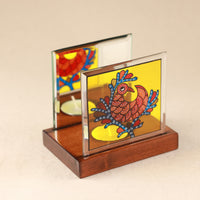 Tejaswi - Hand-painted Glass Gond T Light Holder