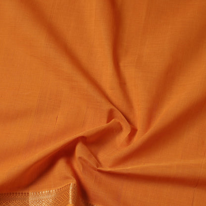 Orange - Original Mangalagiri Handloom Cotton Zari Border Fabric