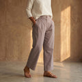 Beige - Cotton Lycra Elasticated Plain Pant for Women 05