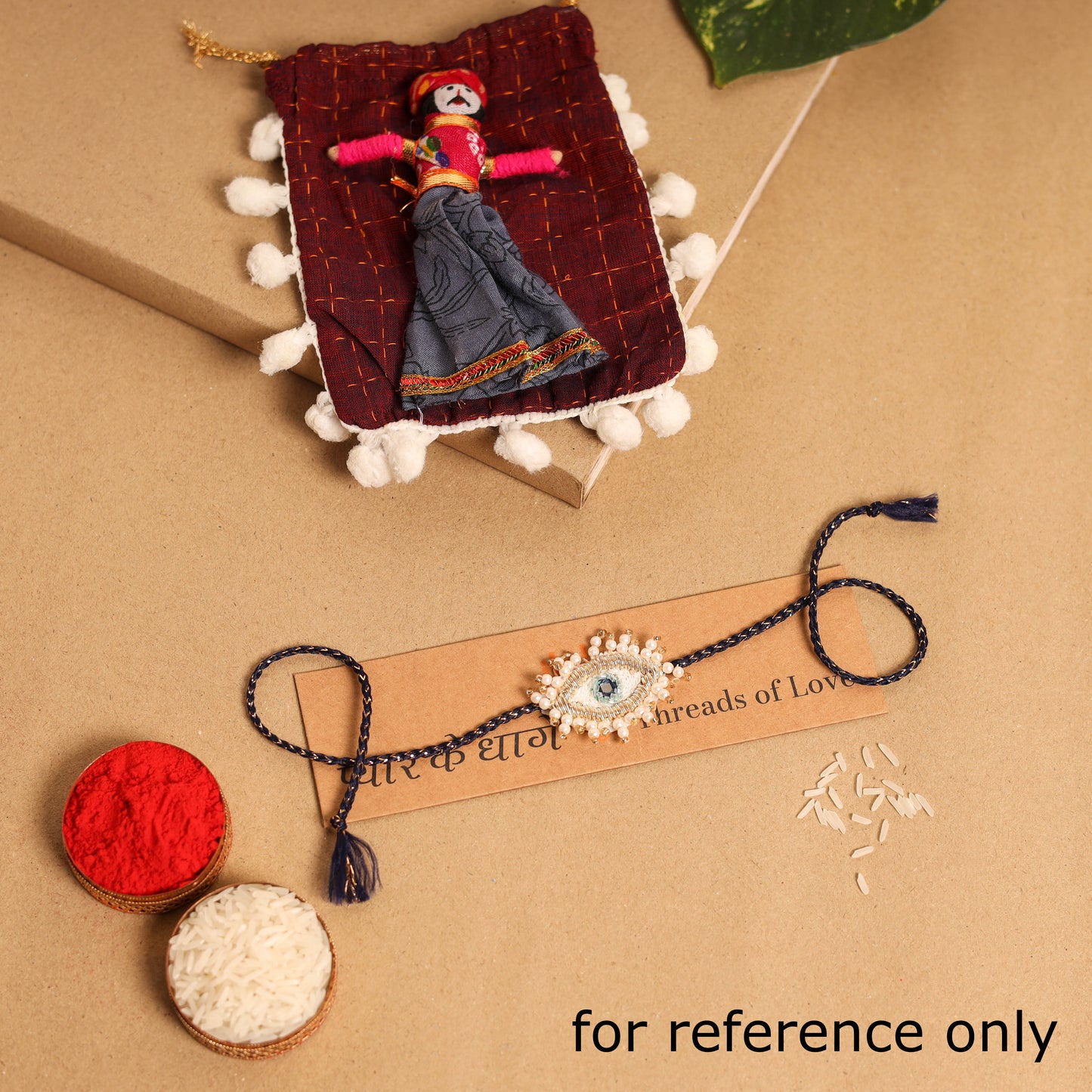 Hand Embroidered Thread Work Rakhi