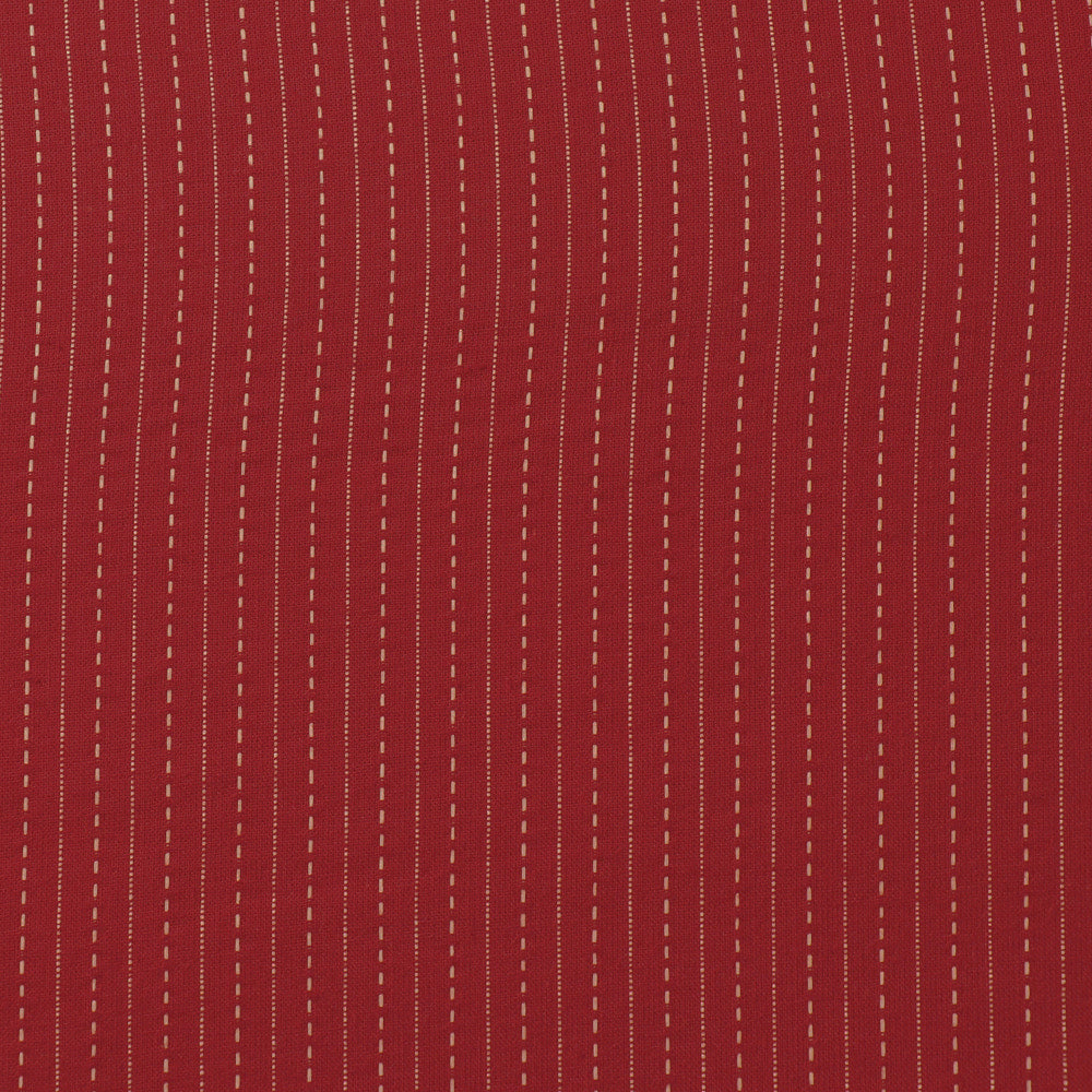 Red - Prewashed Running Stitch Cotton Fabric 20