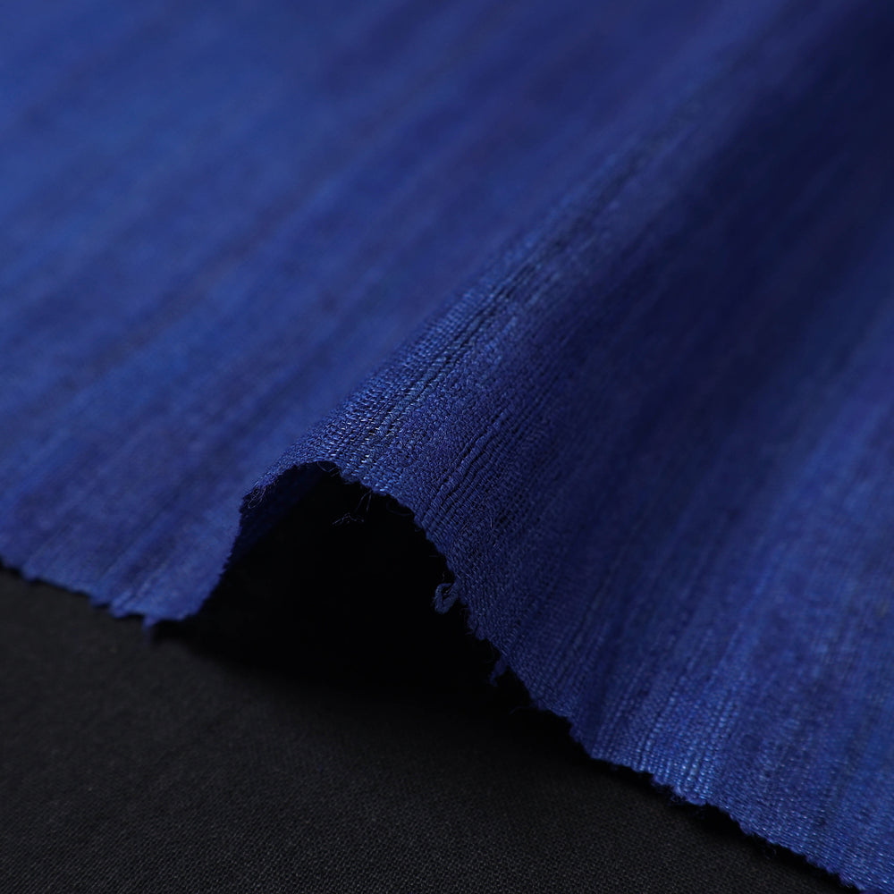 Blue - Bhagalpuri Handwoven Pure Desi Tussar Silk Fabric 02