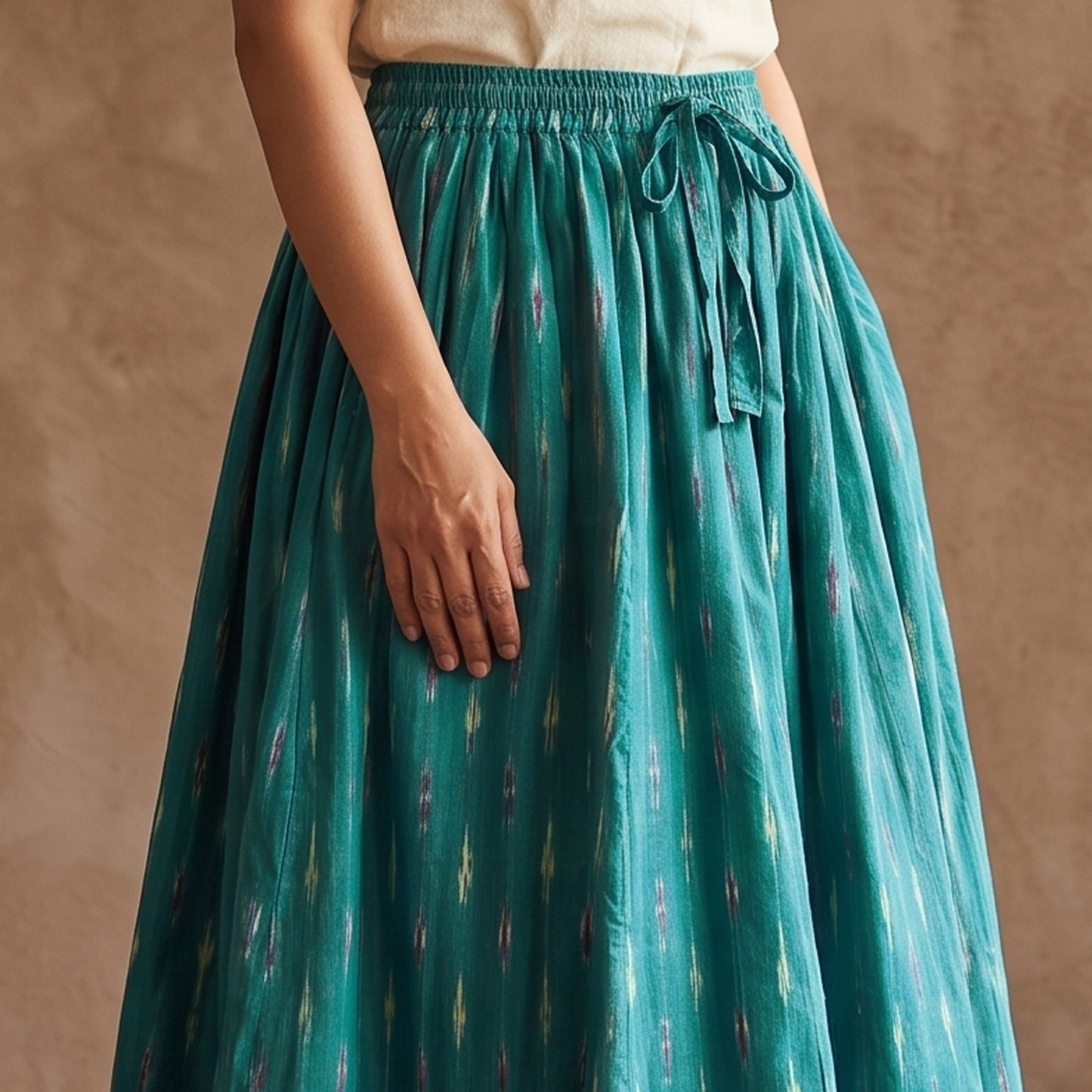 Pochampally Ikat 24 Kali Cotton Long Skirt 03