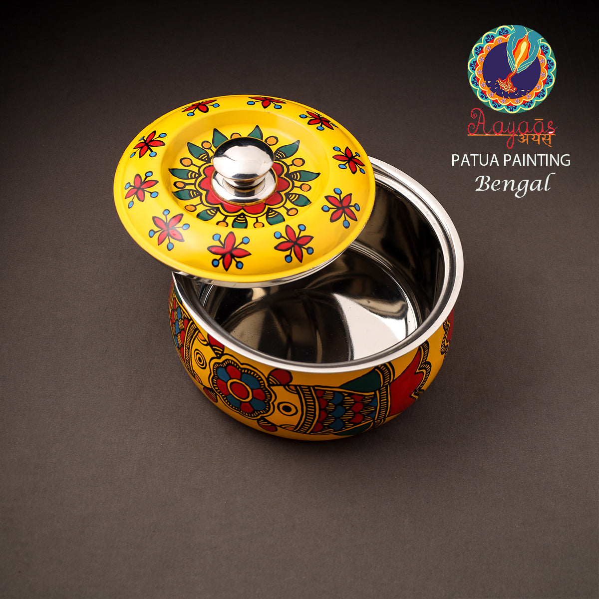 Bengal Patua Handpainted Stainless Steel Casserole 17
