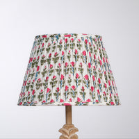 White Pink Sanganeri Block Print Empire Lampshade