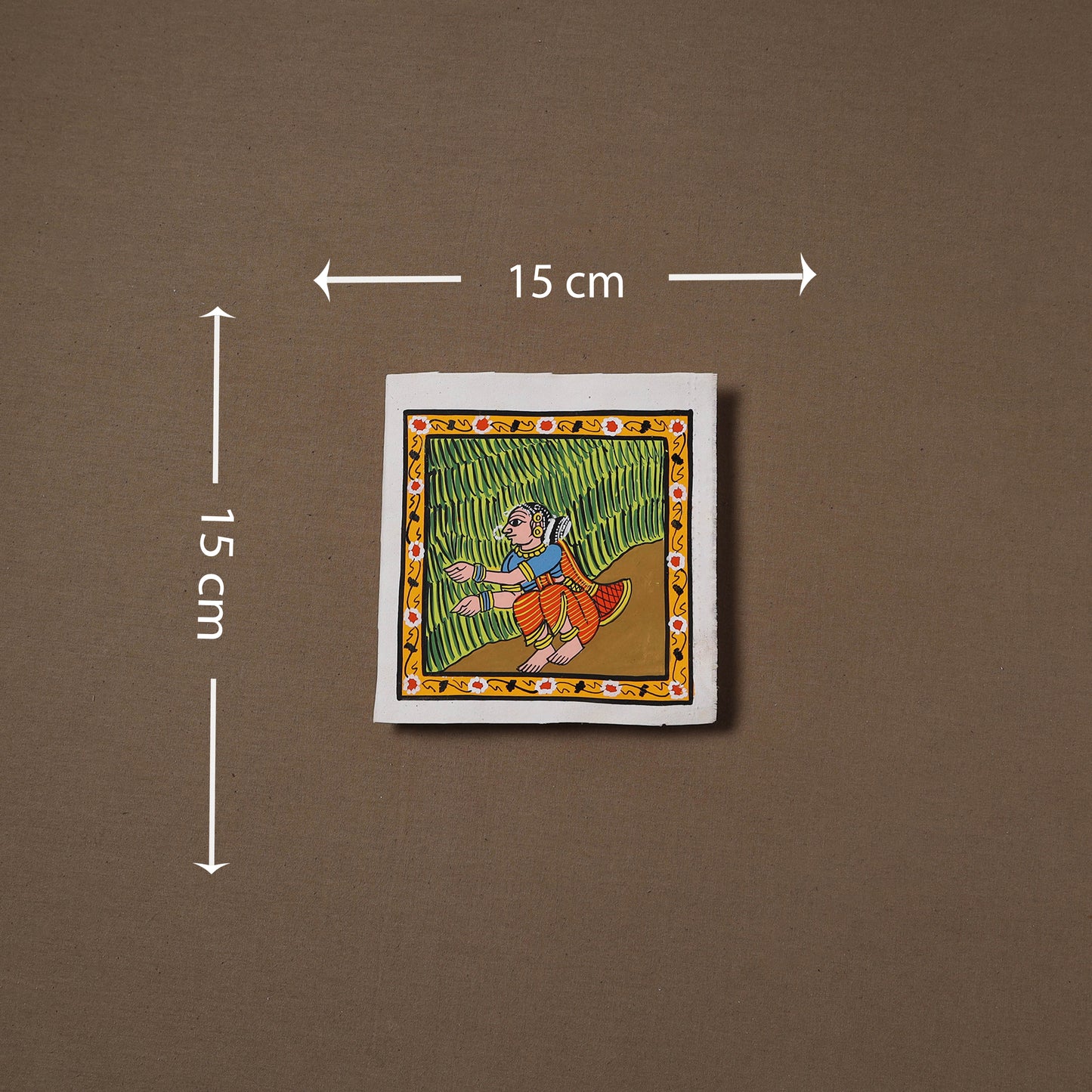 Handpainted Cheriyal Scroll Painting by Dhanalakota Sai Kiran (6 x 6 in) 42