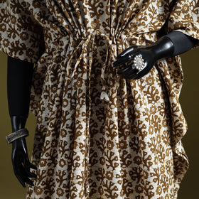 Hand batik cotton long kaftan 05 - handcrafted