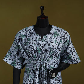 Hand batik cotton short kaftan 38 - handcrafted