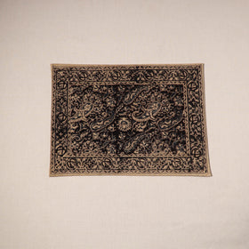 Black - natural dyed pedana kalamkari cotton table mat 10