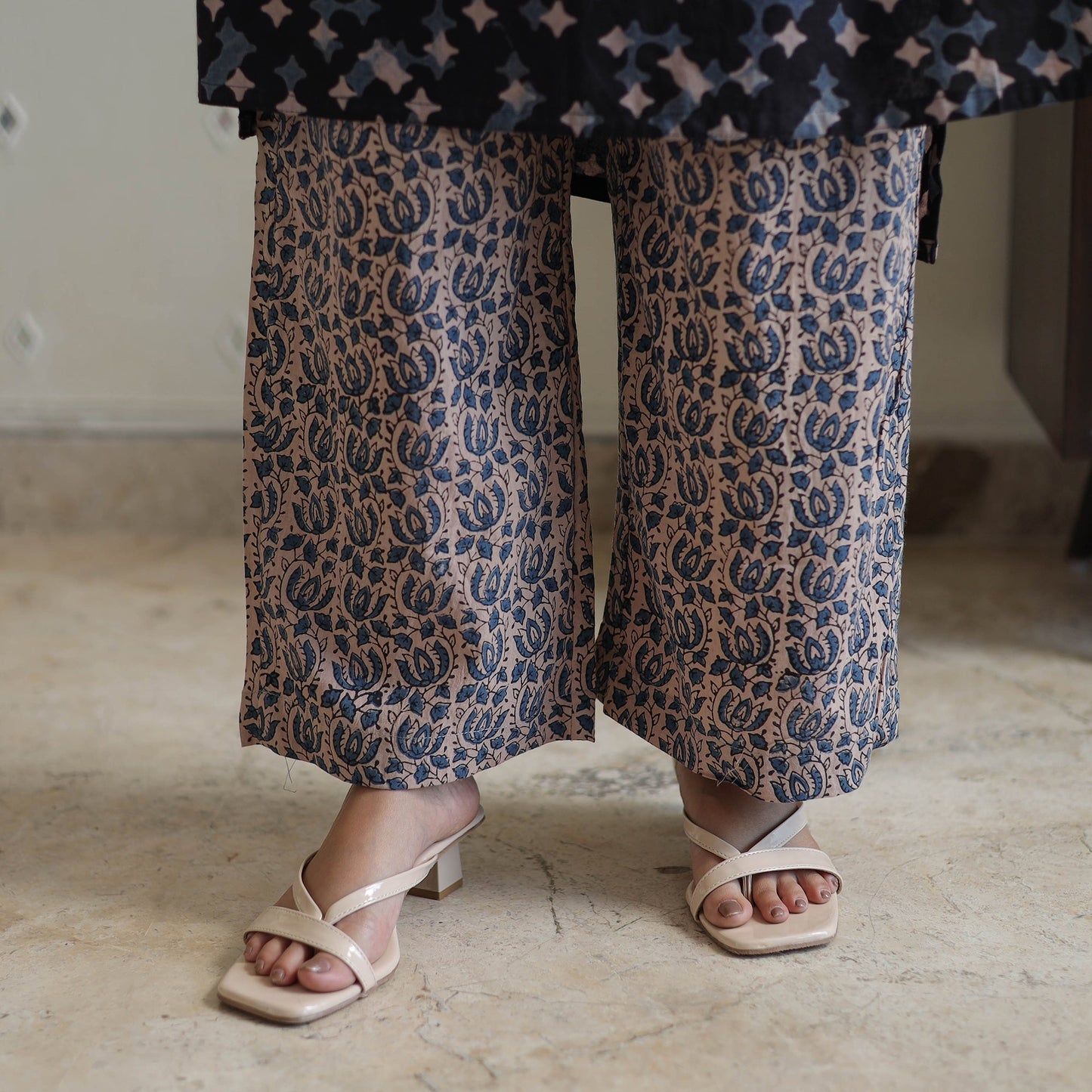  Block Printed Cotton Ajrakh Kurta Set 