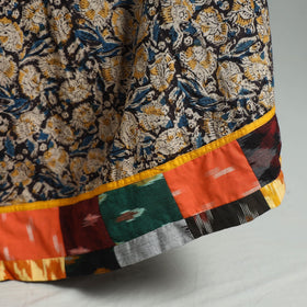 Multicolor - hand printed cotton long kalamkari skirt 13