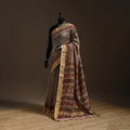 Brown - natural dyed pedana chanderi silk kalamkari saree